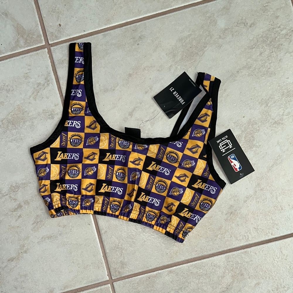 NBA Lakers Purple and Gold Sports Bra